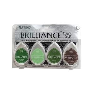 Tsukineko, Brilliance, Dew Drop Ink Pads, 4 pack, Tree House